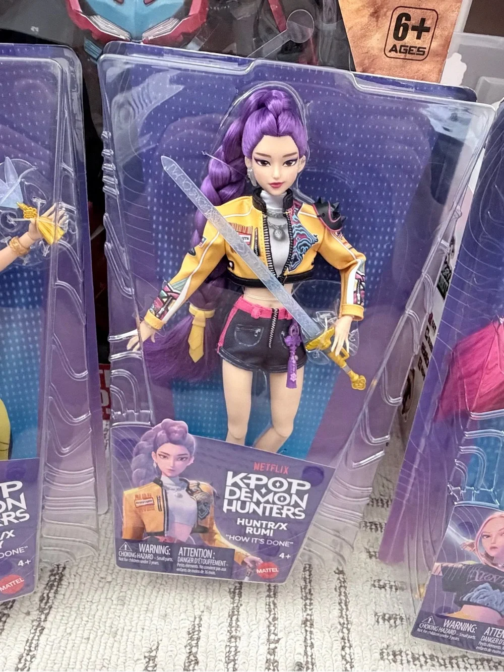 Netflix K-Pop Demon Hunters Dolls — Purple, Teal, Yellow, Pink Accents